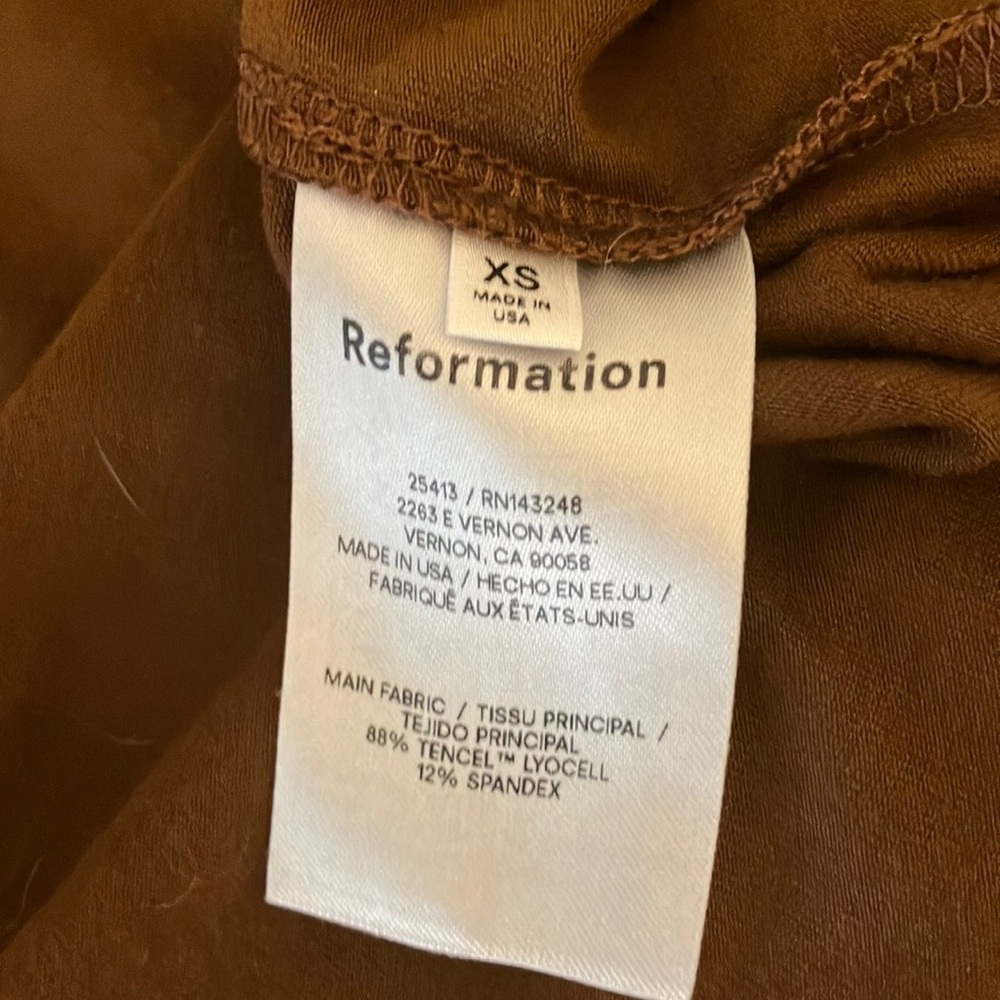 Reformation Kalia Dress Chestnut Brown sz xs - Picture 3 of 9